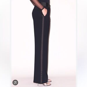 Fleur du Mal Black Boot‑Cut Pants with Satin Side Stripe